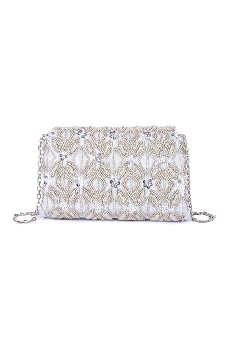 The Purple Sack Cutdana Embroidered Clutch 