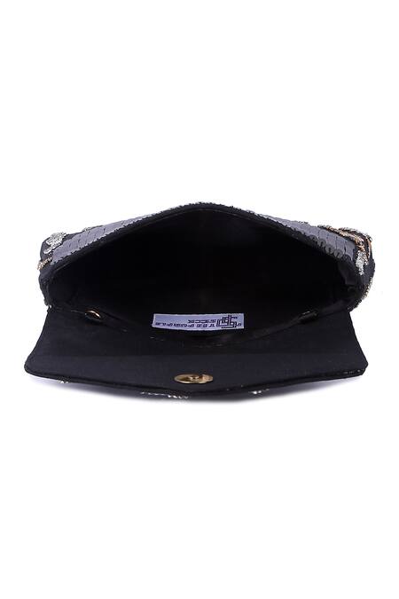 Buy The Purple Sack Black Sequins, Beads Work Clutch Bag Online at Aza Fashions Buy_The Purple Sack_Black Sequins, Beads Work Clutch Bag _Online_at_Aza_Fashions