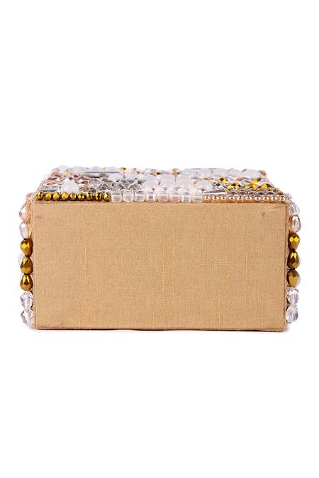 Shop The Purple Sack Gold Crystals, Stones, Beads And Embroidered Clutch Online at Aza Fashions Shop_The Purple Sack_Gold Crystals, Stones, Beads And Embroidered Clutch _Online_at_Aza_Fashions