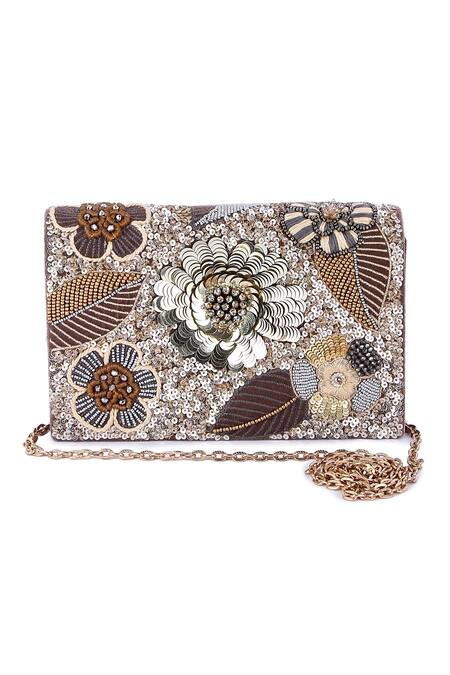 Shop The Purple Sack Purple Sequins, Beads, Embroidery And Thread Clutch Online at Aza Fashions Shop_The Purple Sack_Purple Sequins, Beads, Embroidery And Thread Clutch _Online_at_Aza_Fashions