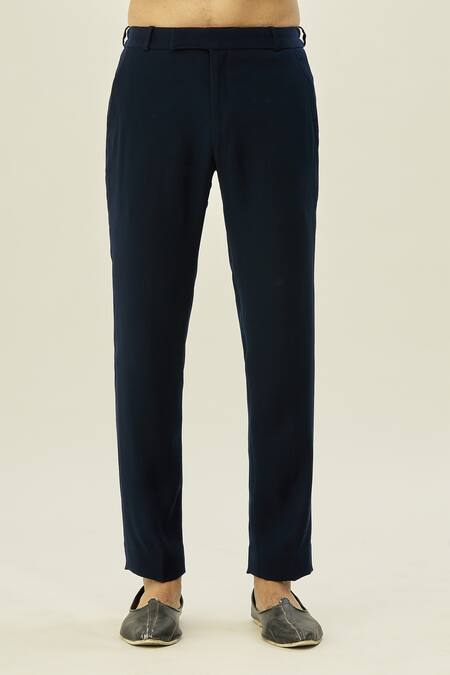 Buy Arihant Rai Sinha Blue Polyester, Taffeta, Silk Embroidery Full Sleeve Bandhgala And Pant Set Buy_Arihant Rai Sinha_Blue Polyester, Taffeta, Silk Embroidery Full Sleeve Bandhgala And Pant Set