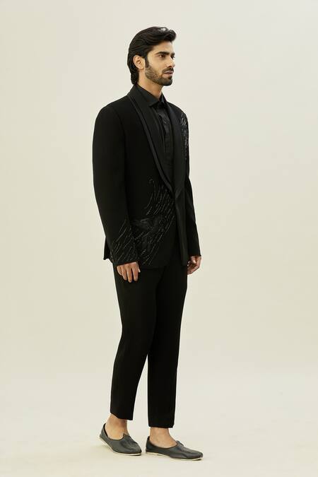 Buy Arihant Rai Sinha Black Polyester, Taffeta Cut Work Cutdana Embroidered Blazer And Pant Set Online at Aza Fashions Buy_Arihant Rai Sinha_Black Polyester, Taffeta Cut Work Cutdana Embroidered Blazer And Pant Set_Online_at_Aza_Fashions