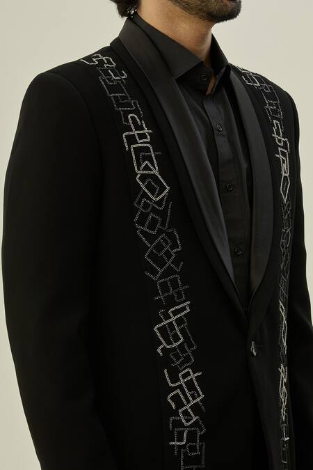 Buy Arihant Rai Sinha Black Polyester, Taffeta Cut Work, Embroidery Thread Blazer And Pant Set Online at Aza Fashions Buy_Arihant Rai Sinha_Black Polyester, Taffeta Cut Work, Embroidery Thread Blazer And Pant Set_Online_at_Aza_Fashions