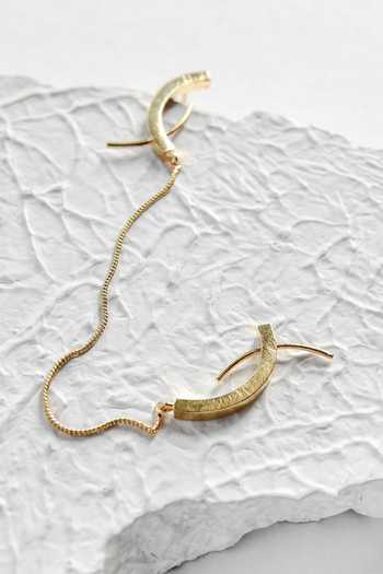 DE'Anma_Gold Plated Roho Abstract Earrings _Online_at_Aza_Fashions