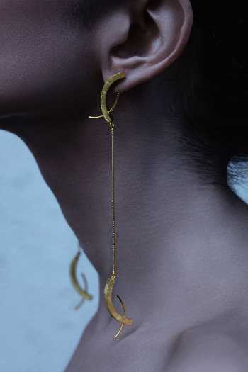 Buy_DE'Anma_Gold Plated Roho Abstract Earrings _Online_at_Aza_Fashions