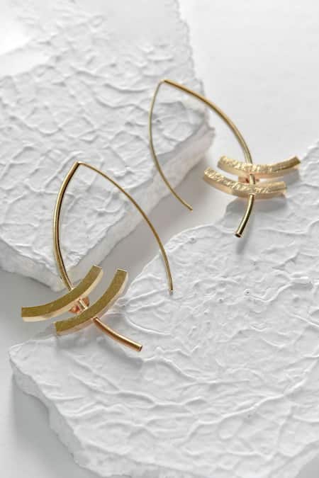 DE'Anma_Gold Plated Tumo Abstract Ear Cuffs _Online_at_Aza_Fashions