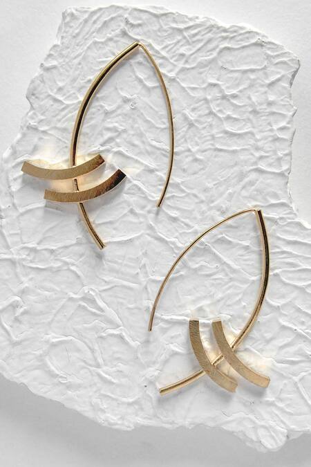 DE'Anma_Gold Plated Tumo Earrings _Online_at_Aza_Fashions
