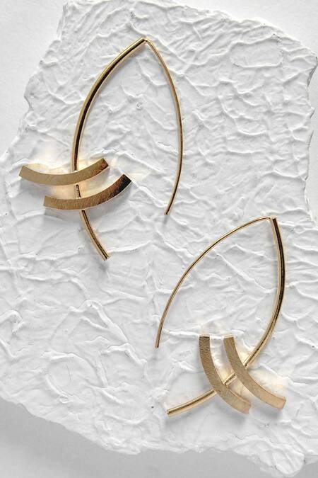 Buy_DE'Anma_Gold Plated Tumo Earrings _Online_at_Aza_Fashions