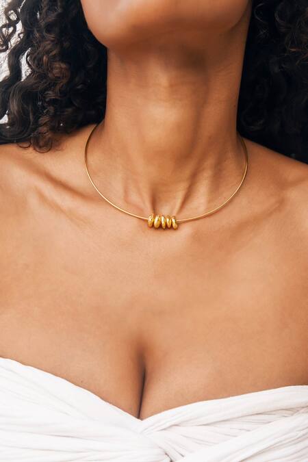 Buy DE'Anma Gold Plated Thero Abstract Pendant Necklace Online at Aza Fashions Buy_DE'Anma_Gold Plated Thero Abstract Pendant Necklace _Online_at_Aza_Fashions