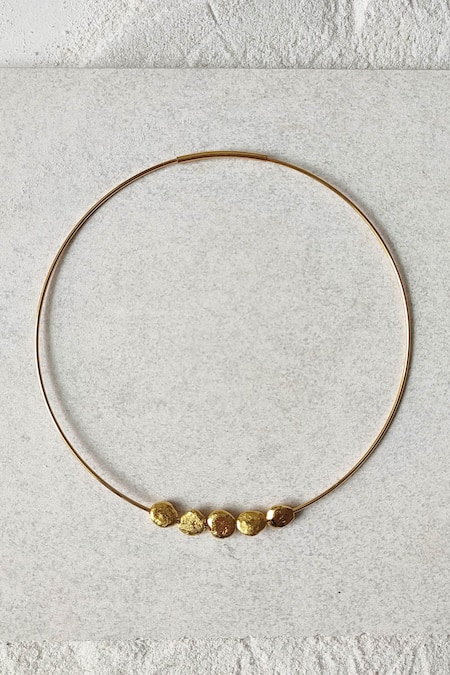 Shop DE'Anma Gold Plated Thio Abstract Pendant Necklace at Aza Fashions Shop_DE'Anma_Gold Plated Thio Abstract Pendant Necklace _at_Aza_Fashions