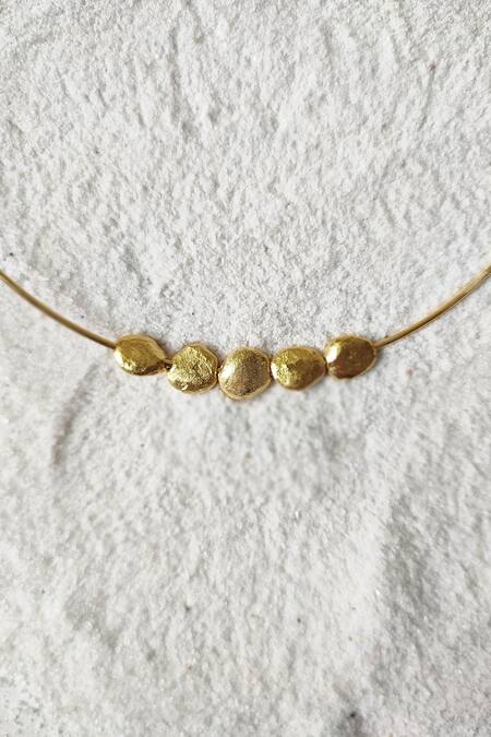 DE'Anma Gold Plated Thio Abstract Pendant Necklace Online at Aza Fashions DE'Anma_Gold Plated Thio Abstract Pendant Necklace _Online_at_Aza_Fashions