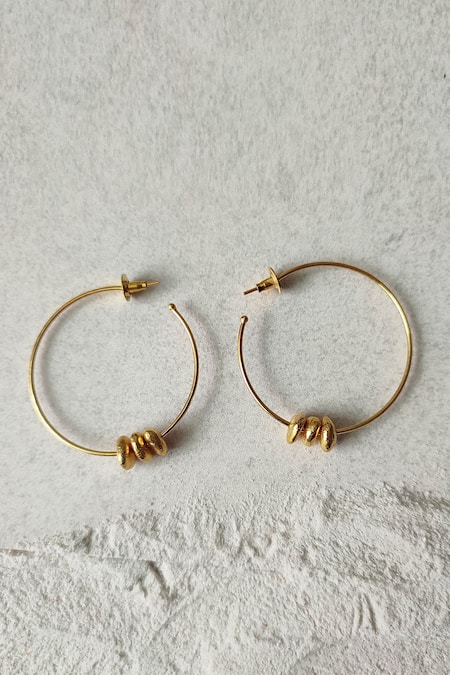 De'anma Alen Metallic Embellished Hoops 