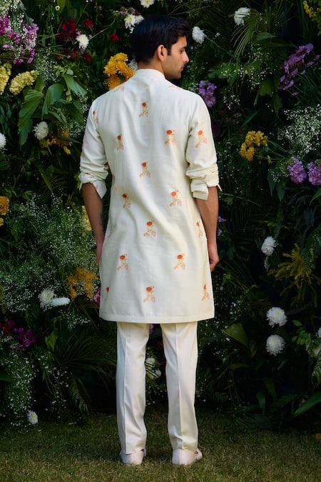 Shyam Narayan Prasad Floral Pattern Kurta & Trouser Set 