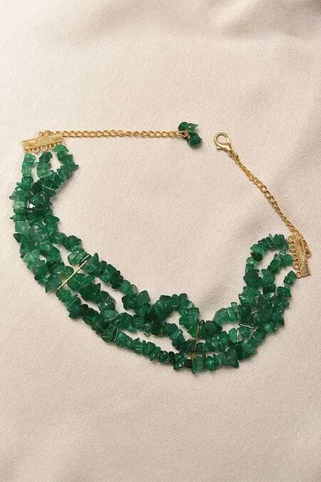Shop Kastiya Jewels Green Onyx Semi Precious Stone Choker at Aza Fashions Shop_Kastiya Jewels_Green Onyx Semi Precious Stone Choker_at_Aza_Fashions