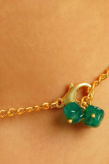 Shop Kastiya Jewels Green Onyx Semi Precious Stone Choker Online at Aza Fashions Shop_Kastiya Jewels_Green Onyx Semi Precious Stone Choker_Online_at_Aza_Fashions