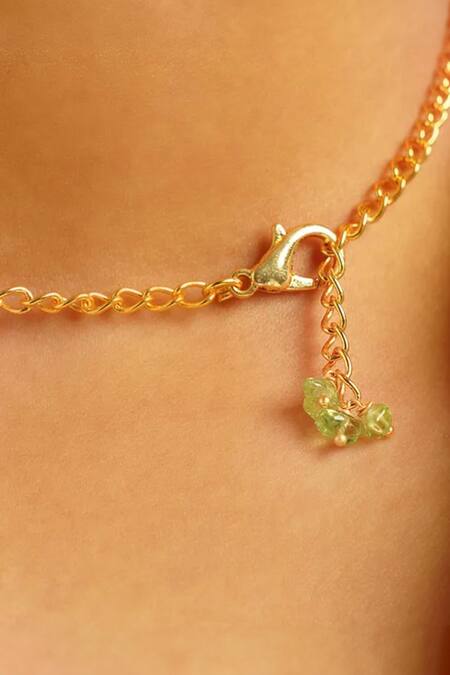 Shop Kastiya Jewels Green Onyx Semi Precious Gemstone Choker Online at Aza Fashions Shop_Kastiya Jewels_Green Onyx Semi Precious Gemstone Choker_Online_at_Aza_Fashions