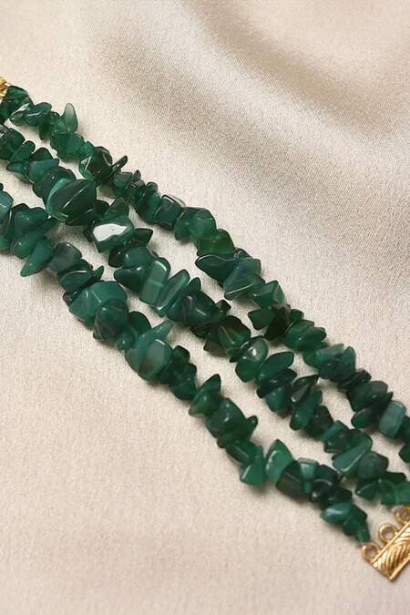 Kastiya Jewels Green Stones Onyx Layered Bracelet Online at Aza Fashions Kastiya Jewels_Green Stones Onyx Layered Bracelet_Online_at_Aza_Fashions