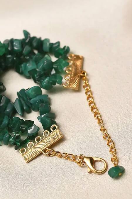 Buy Kastiya Jewels Green Stones Onyx Layered Bracelet Online at Aza Fashions Buy_Kastiya Jewels_Green Stones Onyx Layered Bracelet_Online_at_Aza_Fashions