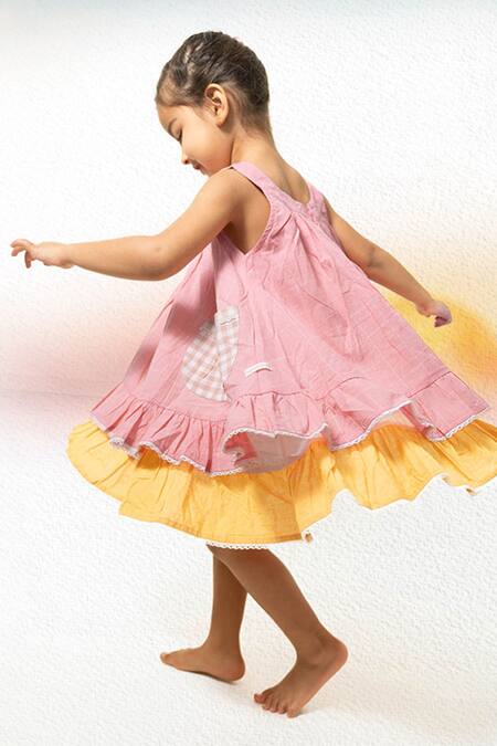 Shop_Love The World Today_Pink Cotton Pocketful Of Sunsets Dress_at_Aza_Fashions