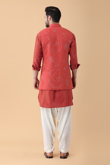 Manish Nagdeo Ivy Dori Sequin Embroidered Bundi Set 