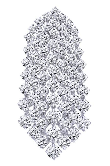 DIOSA PARIS JEWELLERY_White Crystals Swarovski Zirconia Chandelier Earrings _Online_at_Aza_Fashions