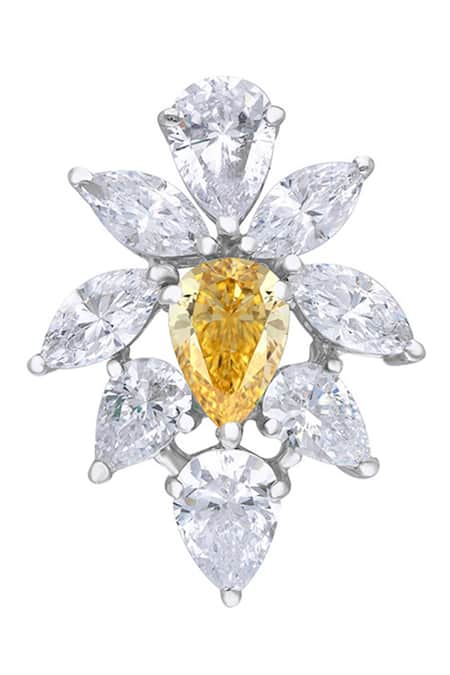 DIOSA PARIS JEWELLERY Yellow Stones, Crystals Floral Embellished Earrings Online at Aza Fashions DIOSA PARIS JEWELLERY_Yellow Stones, Crystals Floral Embellished Earrings _Online_at_Aza_Fashions