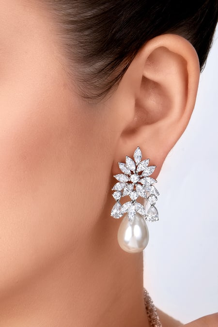 DIOSA PARIS JEWELLERY Floral Swarovski Drop Earrings 