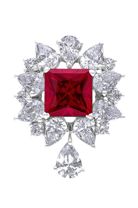 DIOSA PARIS JEWELLERY Red Diamonds, Stones Ruby Embellished Earrings Online at Aza Fashions DIOSA PARIS JEWELLERY_Red Diamonds, Stones Ruby Embellished Earrings _Online_at_Aza_Fashions