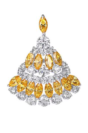 DIOSA PARIS JEWELLERY Yellow Smocking Marquiose Embellished Dangler Earrings Online at Aza Fashions DIOSA PARIS JEWELLERY_Yellow Smocking Marquiose Embellished Dangler Earrings _Online_at_Aza_Fashions