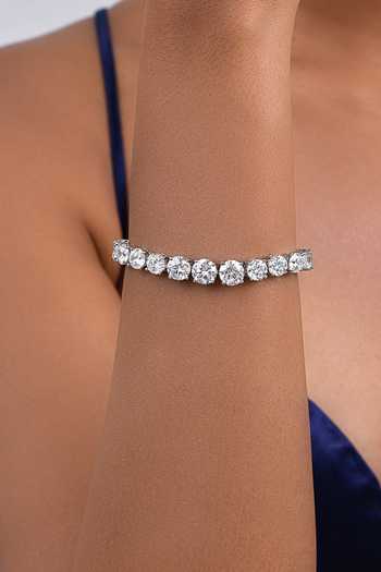 Buy Diosa Paris Jewellery White Crystals Brilliant Cut Tennis Bracelet at Aza Fashions Buy_Diosa Paris Jewellery_White Crystals Brilliant Cut Tennis Bracelet _at_Aza_Fashions