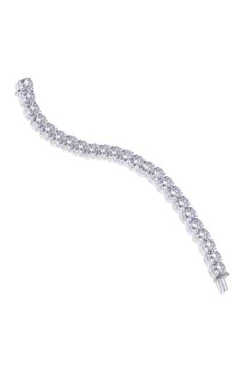 Shop Diosa Paris Jewellery White Crystals Brilliant Cut Tennis Bracelet at Aza Fashions Shop_Diosa Paris Jewellery_White Crystals Brilliant Cut Tennis Bracelet _at_Aza_Fashions