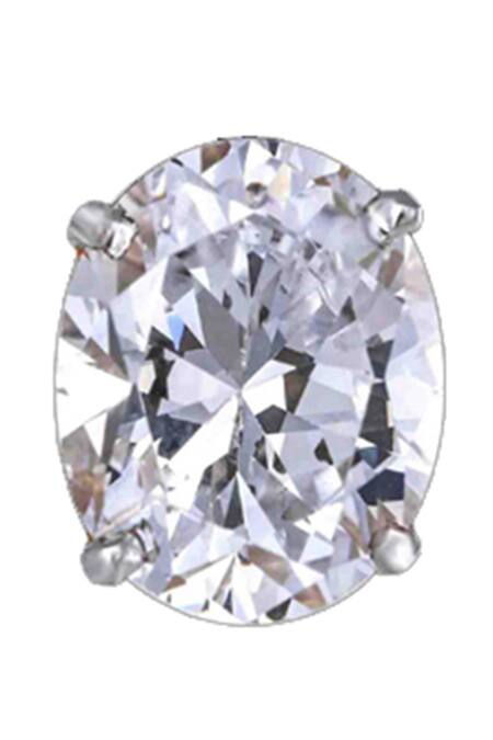 DIOSA PARIS JEWELLERY_White Smocking, Diamonds Swarovski Zirconia And Enamel Embellished Earrings _Online_at_Aza_Fashions