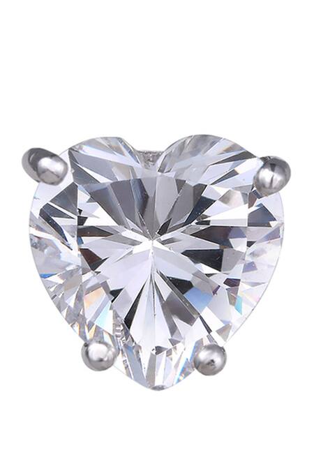 DIOSA PARIS JEWELLERY_White Stones Heart Shaped Swarovski Zirconia Stud Earrings _Online_at_Aza_Fashions