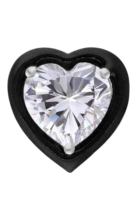 DIOSA PARIS JEWELLERY_White Stones Heart Shaped Stud Earrings _Online_at_Aza_Fashions