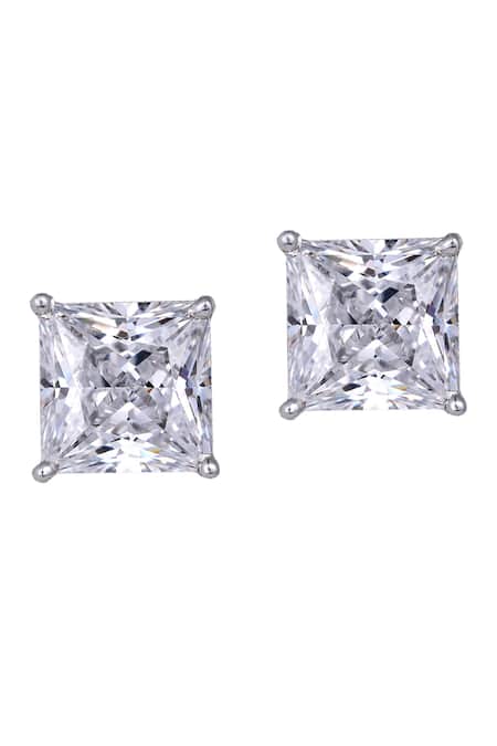 Diosa Paris Jewellery Princess Shaped Swarovski Zirconia Studs 