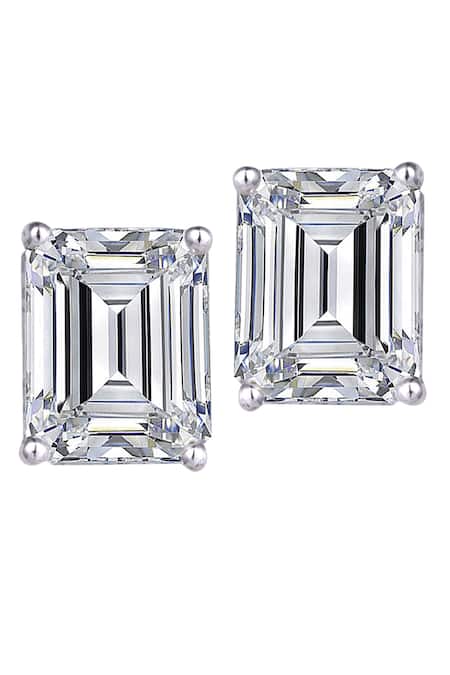 Diosa Paris Jewellery Emerald Shaped Studs 