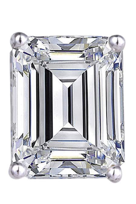 Diosa Paris Jewellery_White Stones Emerald Shaped Studs _Online_at_Aza_Fashions