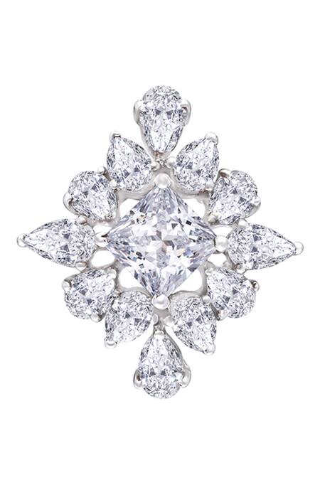 Diosa Paris Jewellery_White Stones Swarovski Zirconia Stud Earrings _Online_at_Aza_Fashions