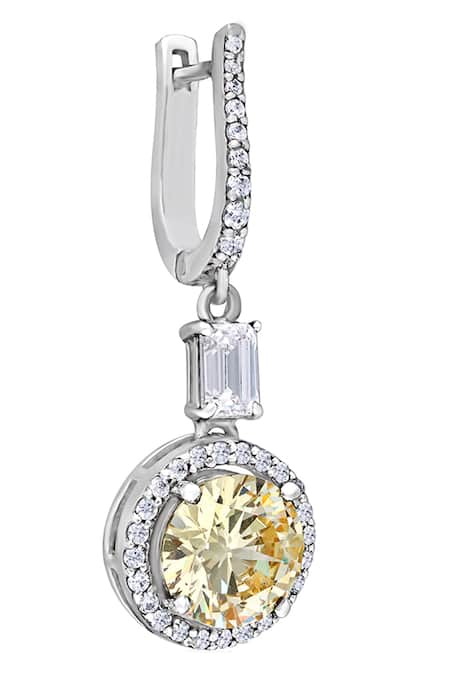 Diosa Paris Jewellery_Yellow Stones Swarovski Zirconia Earrings _Online_at_Aza_Fashions