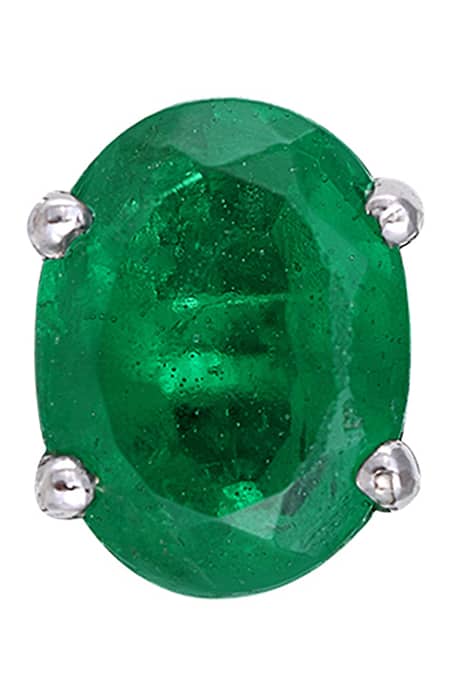 Diosa Paris Jewellery_Green Diamonds, Crystals Emerald Stud Earrings In Sterling Silver _Online_at_Aza_Fashions