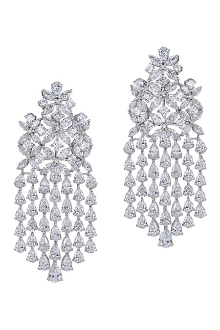 Diosa Paris Jewellery Swarovski Zirconia Designer Dangling Earrings 