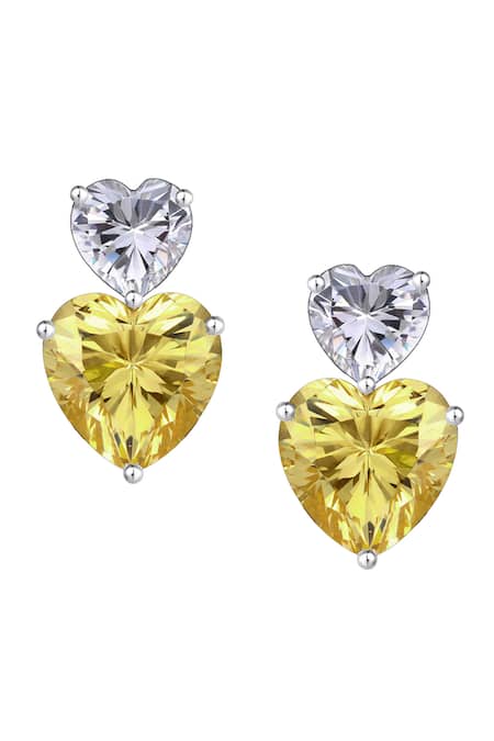 Diosa Paris Jewellery Swarovski Zirconia Heart Shaped Earrings 