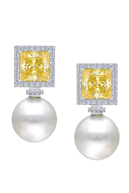 Diosa Paris Jewellery Geometric Shaped Swarovski Zirconia Earrings 