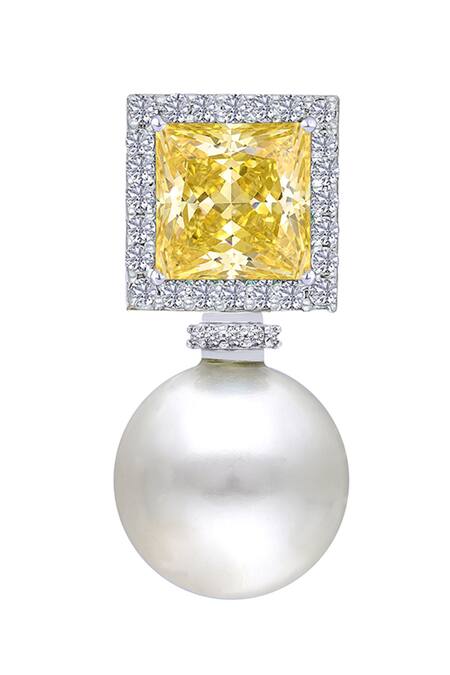 Diosa Paris Jewellery White Stones, Pearls Geometric Shaped Swarovski Zirconia Earrings Online at Aza Fashions Diosa Paris Jewellery_White Stones, Pearls Geometric Shaped Swarovski Zirconia Earrings _Online_at_Aza_Fashions