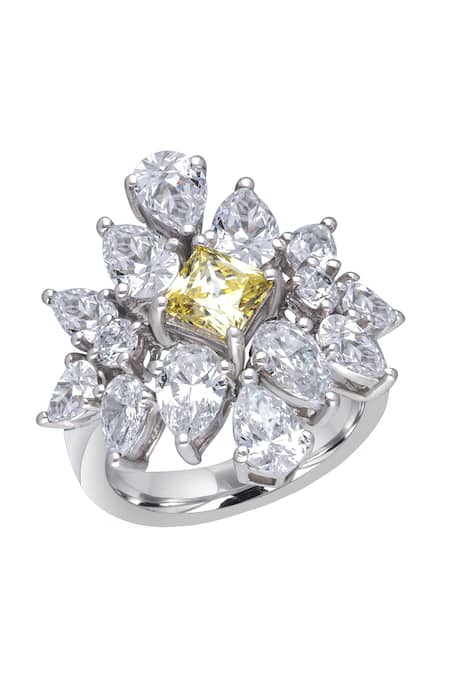 Diosa Paris Jewellery Swarovski Zirconia Embellished Bridal Ring 