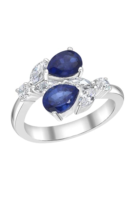 Diosa Paris Jewellery Sapphire Embellished Ring 