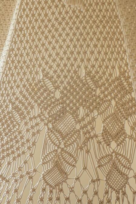 Shop_Karighar_Off White Cotton Thread Zen Retreat Bed Swing_Online_at_Aza_Fashions