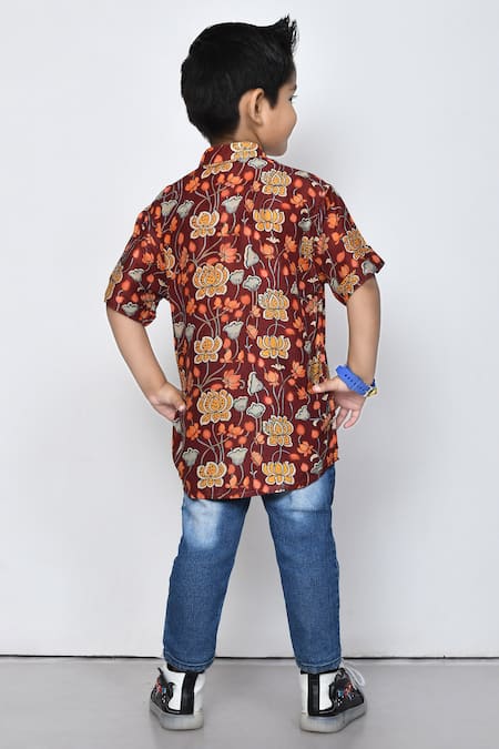 Petite Pomme Floral Pattern Cotton Shirt 