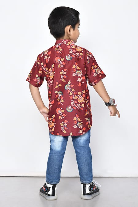 Petite Pomme Floral Pattern Cotton Shirt 