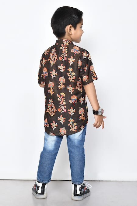 Petite Pomme Cotton Floral Pattern Shirt 